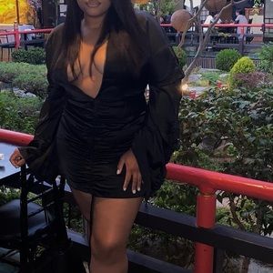 Pretty Little things satin plunge dress.